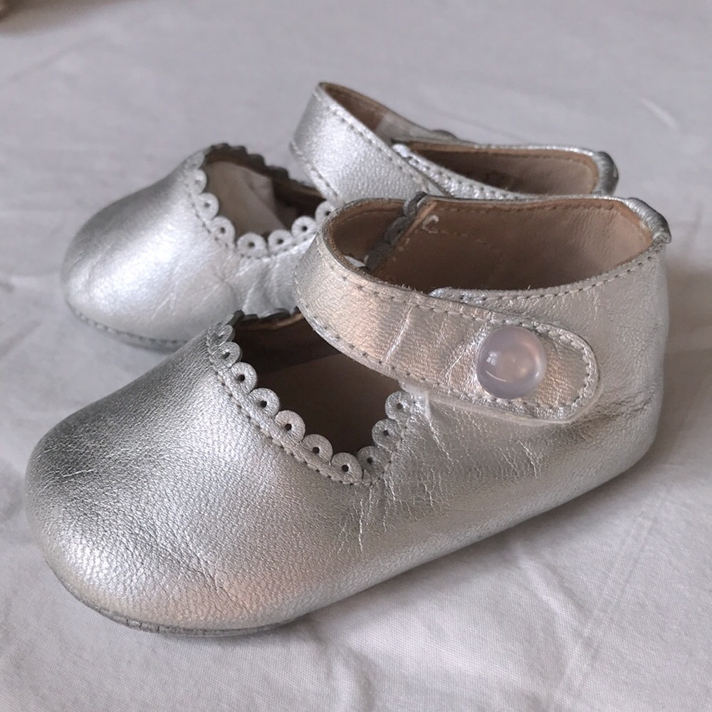 Elephantito Silver leather baby shoes